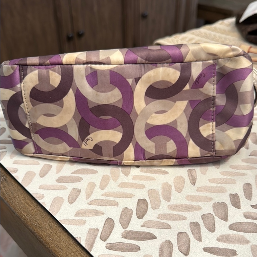 Coach Purple Silver and Cream Shoulder Bag - Picture 4 of 6
